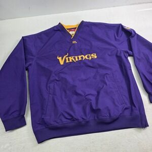 Vintage NFL Minnesota Vikings Side Zip Pullover Windbreaker Mens Jacket Sz M EUC